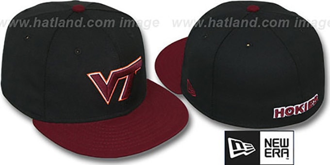 Virginia Tech '2T NCAA-BASIC' Black-Maroon Fitted Hat by New Era