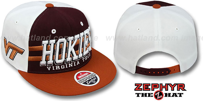 Virginia Tech '2T SUPERSONIC SNAPBACK' Burgundy-Orange Hat by Zephyr