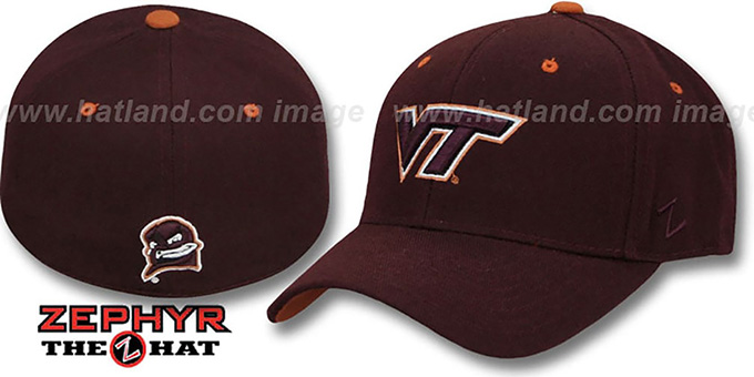 Virginia Tech 'DH' 2 Burgundy Fitted Hat by Zepyr