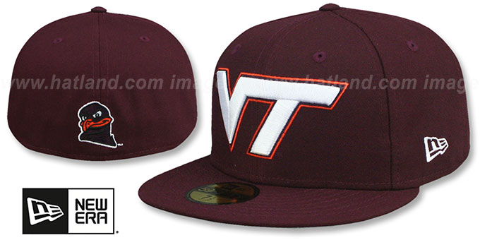 Virginia Tech 'NCAA TEAM-BASIC' Maroon Fitted Hat by New Era