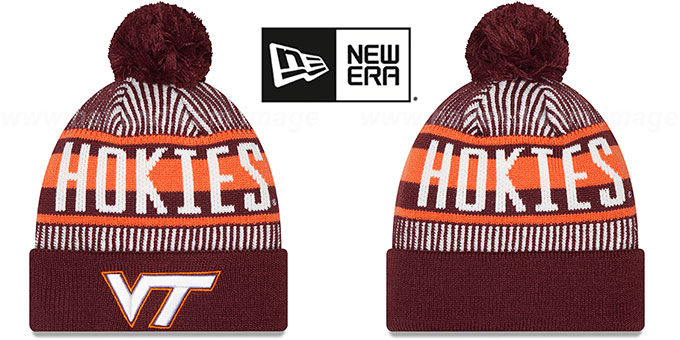 Virginia Tech 'STRIPED' Knit Beanie Hat by New Era