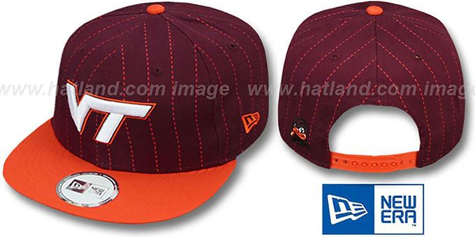 Virginia Tech 'TEAM-BASIC PINSTRIPE SNAPBACK' Burgundy-Orange Hat by New Era