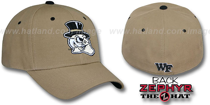 Wake Forest 'DHS' Fitted Hat by Zephyr - khaki