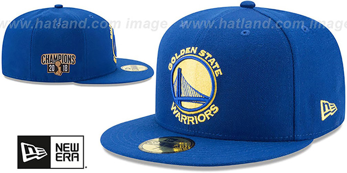 Warriors '2018 FINALS CHAMPIONS' Royal Fitted Hat by New Era