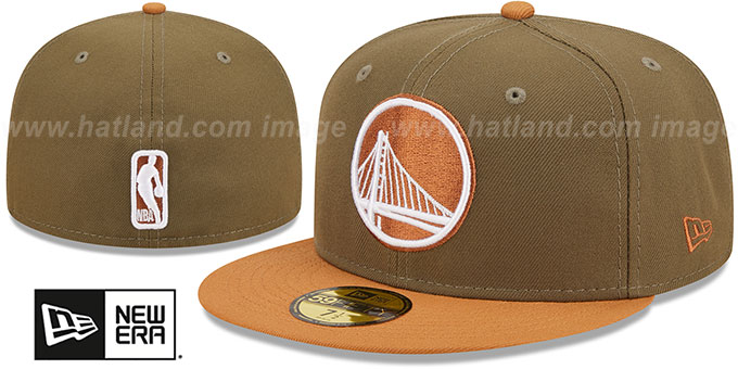 Warriors '2T COLOR PACK' Olive-Tan Fitted Hat by New Era