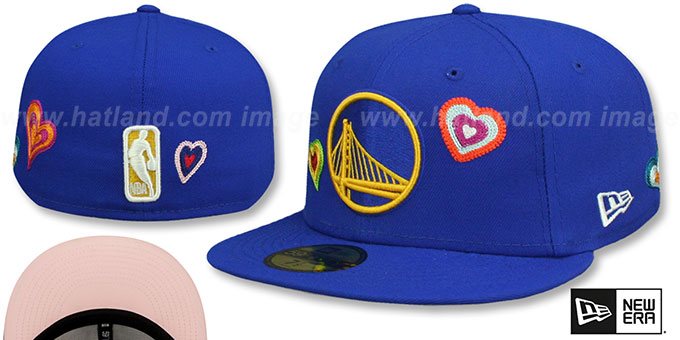 Warriors 'CHAIN STITCH HEARTS' Royal Fitted Hat by New Era