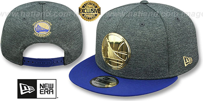 Warriors 'GOLD METAL-BADGE SNAPBACK' Shadow Tech-Royal Hat by New Era