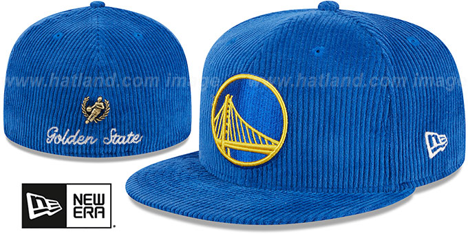 Warriors 'LETTERMAN PIN CORDUROY' Royal Fitted Hat by New Era