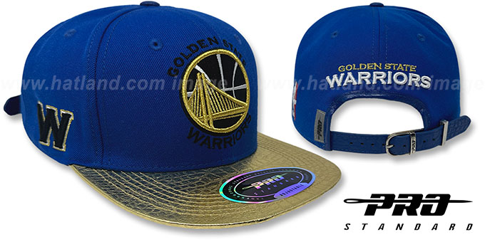 Warriors 'TEAM-BASIC STRAPBACK' Royal-Gold Hat by Pro Standard