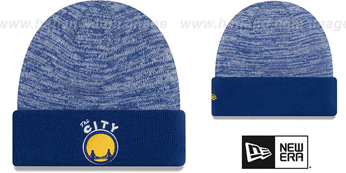 Warriors 'TEAM-RAPID' Royal-White Knit Beanie Hat by New Era