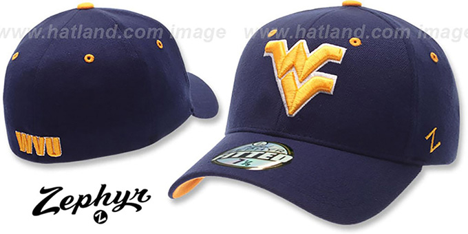 West Virginia 'DH-4' Fitted Hat by Zephyr - navy