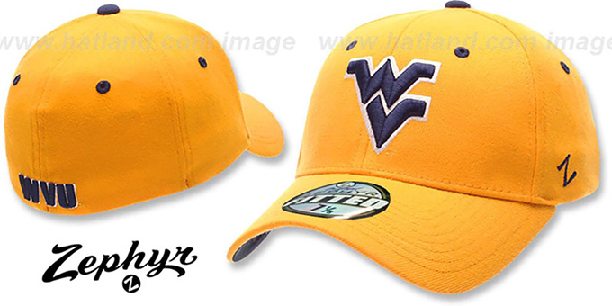 West Virginia 'DH' Fitted Hat by ZEPHYR - gold