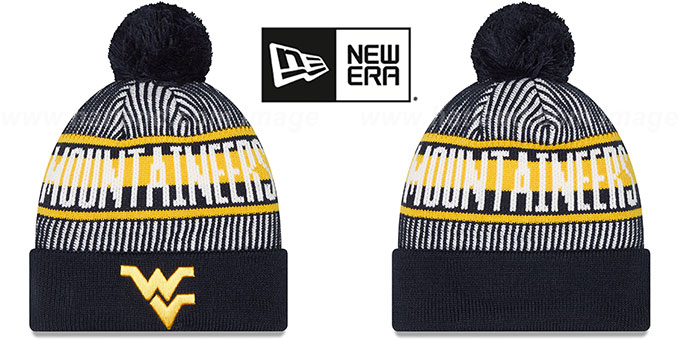 West Virginia 'STRIPED' Knit Beanie Hat by New Era