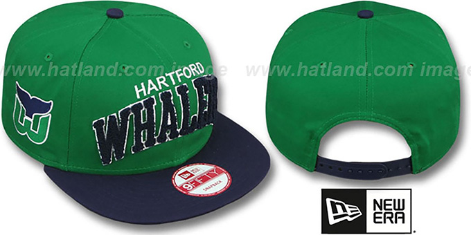 Whalers 'CHENILLE-ARCH SNAPBACK' Green-Navy Hat by New Era