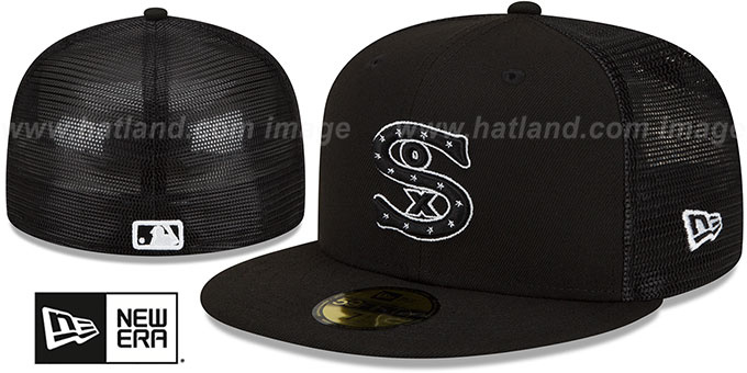 White Sox 'BATTING PRACTICE TRUCKER' Black-White Fitted Hat by New Era