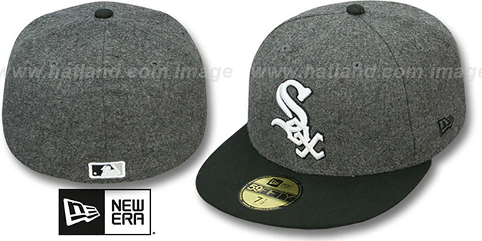 White Sox '2T MELTON-BASIC' Grey-Black Fitted Hat by New Era