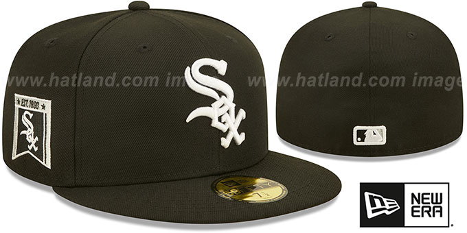 White Sox 'BANNER SIDE-PATCH' Black Fitted Hat by New Era