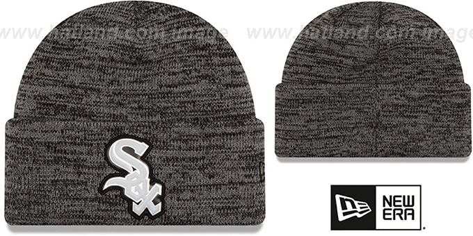 White Sox 'BEVEL' Grey-Black Knit Beanie Hat by New Era