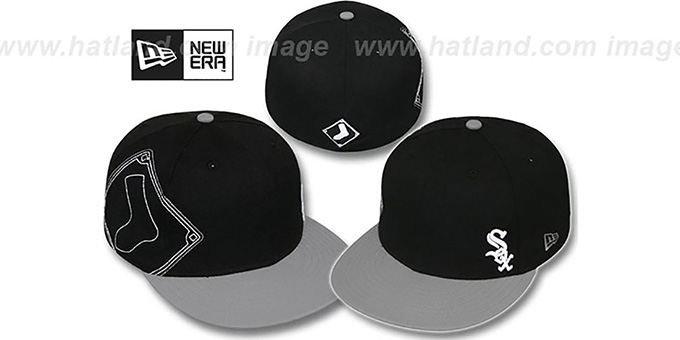 White Sox 'BIG-STITCH' Black-Grey Fitted Hat by New Era