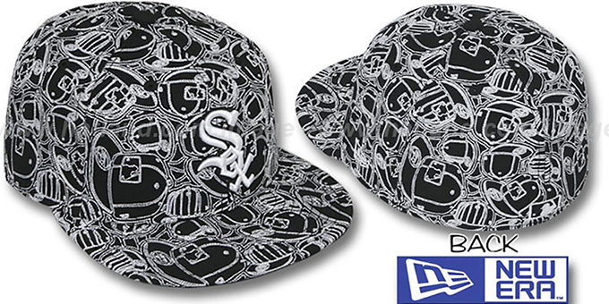 White Sox 'CHAOS PUFFY' Black-White Fitted Hat by New Era