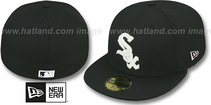 White Sox 'CHENILLE APPLIQUE' Black Fitted Hat by New Era