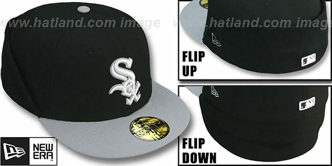 White Sox 'CLEAN CUT FLIP-DOWN' Black-Grey Fitted Hat by New Era