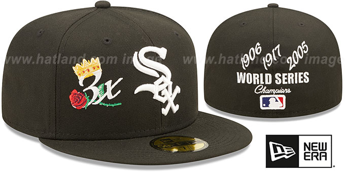 White Sox 'CROWN CHAMPS' Black Fitted Hat by New Era