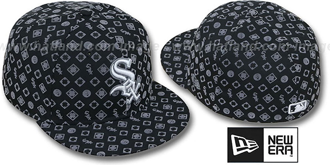 White Sox 'D-LUX ALL-OVER' Black-Grey Fitted Hat by New Era