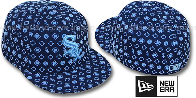 White Sox 'D-LUX ALL-OVER' Navy-Columbia Fitted Hat by New Era