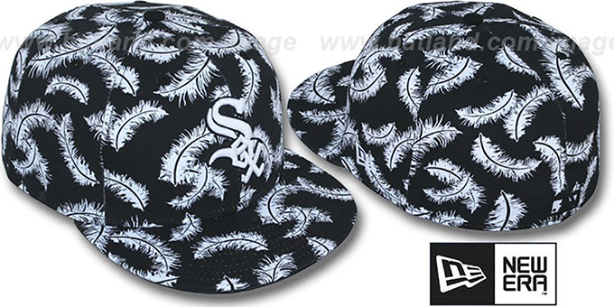 White Sox 'FEATHERS' Black-White Fitted Hat by New Era