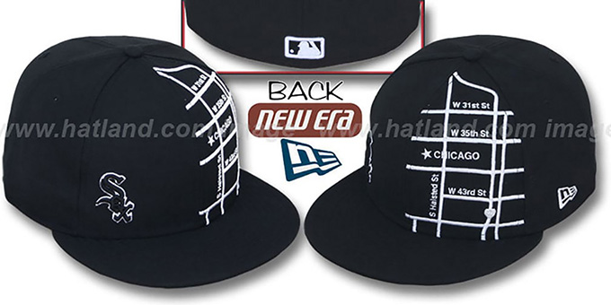 White Sox 'GPS' Black-White Fitted Hat by New Era