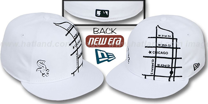 White Sox 'GPS' White-Black Fitted Hat by New Era