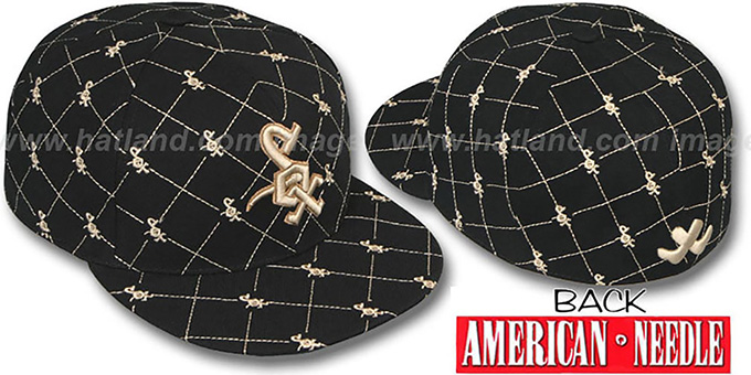 White Sox 'KINGSTON ALL-OVER' Black-Tan Fitted Hat by American Needle