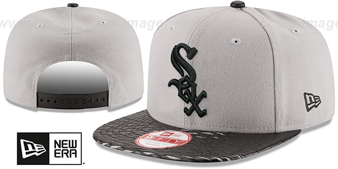 White Sox 'LEATHER-RIP SNAPBACK' Grey-Black Hat by New Era