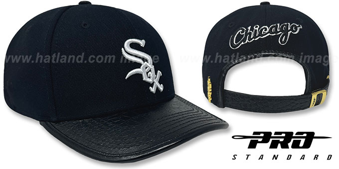 White Sox 'LOW-PRO BASIC STRAPBACK' Black Hat by Pro Standard