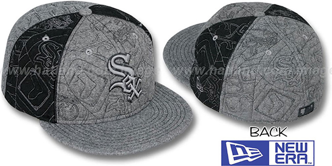 White Sox 'MELTON PUFFY PINWHEEL' Grey-Black Fitted Hat by New Era