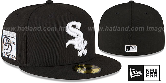 White Sox 'METALLIC LOGO SIDE-PATCH' Black Fitted Hat by New Era