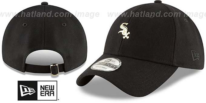 White Sox 'MINI GOLD METAL-BADGE STRAPBACK' Black Hat by New Era