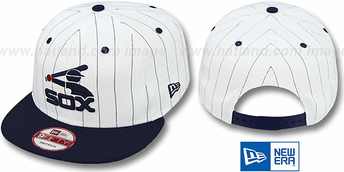 White Sox 'PINSTRIPE BITD SNAPBACK' White-Navy Hat by New Era