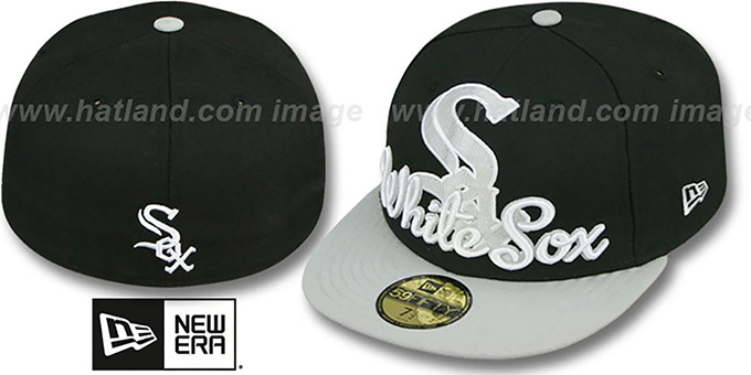 White Sox 'SCRIPT-PUNCH' Black-Grey Fitted Hat by New Era