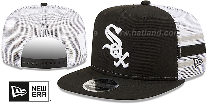 White Sox 'SIDE-STRIPE TRUCKER SNAPBACK' Black Hat by New Era