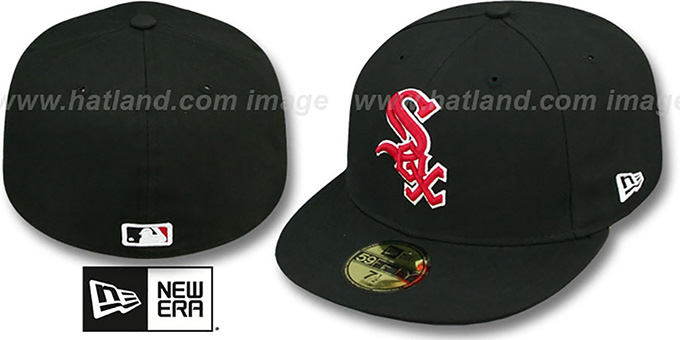 White Sox 'SOLID TEAM-BASIC' Black-Red Fitted Hat by New Era