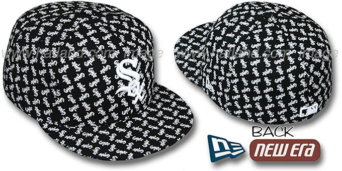 White Sox SOX 'ALL-OVER FLOCKING' Black Fitted Hat by New Era