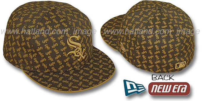 White Sox SOX 'ALL-OVER FLOCKING' Brown-Wheat Fitted Hat by New Era