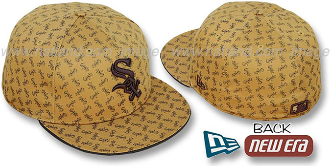 White Sox SOX 'ALL-OVER FLOCKING' Wheat-Brown Fitted Hat by New Era