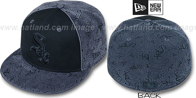 White Sox 'TEAM-FLOCKING' Black-Grey Fitted Hat by New Era