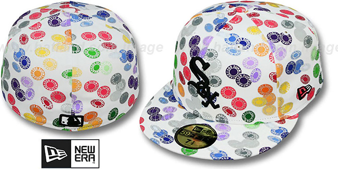 White Sox 'TOKENS' White-Multi Fitted Hat by New Era