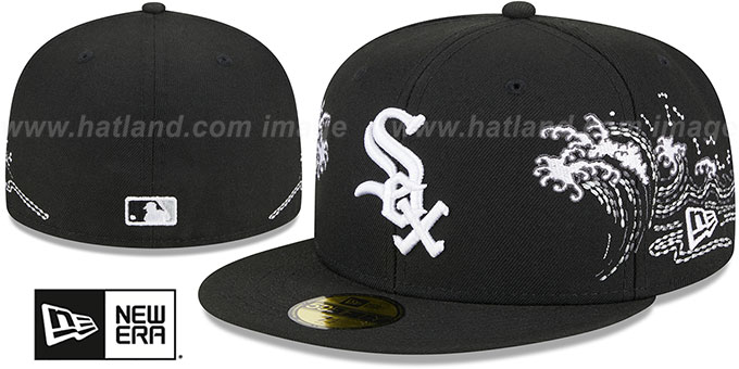 White Sox 'TONAL WAVE' Black Fitted Hat by New Era