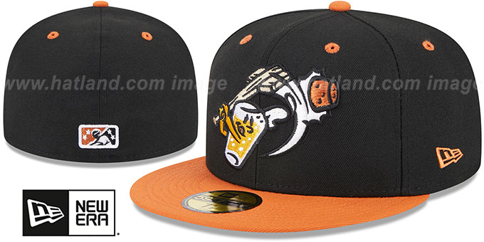 Whitecaps 'THEME NIGHT' Black-Burnt Orange Fitted Hat by New Era