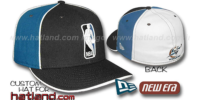 Wizards 'LOGOMAN-2' Black-Blue-White Fitted Hat by New Era